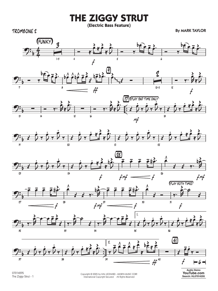 The Ziggy Strut - Trombone 2 Jazz Ensemble scores gallery preview page 1