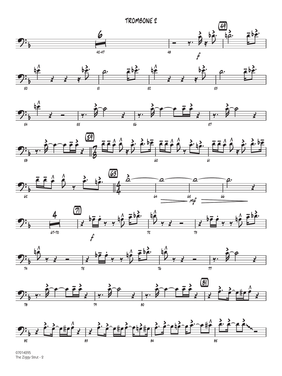 The Ziggy Strut - Trombone 2 Jazz Ensemble scores gallery preview page 2