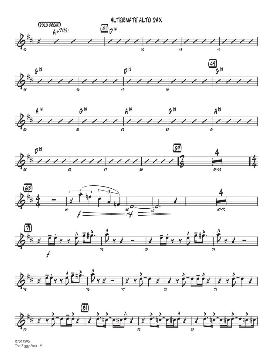 The Ziggy Strut - Alternate Alto Sax Jazz Ensemble scores gallery preview page 2