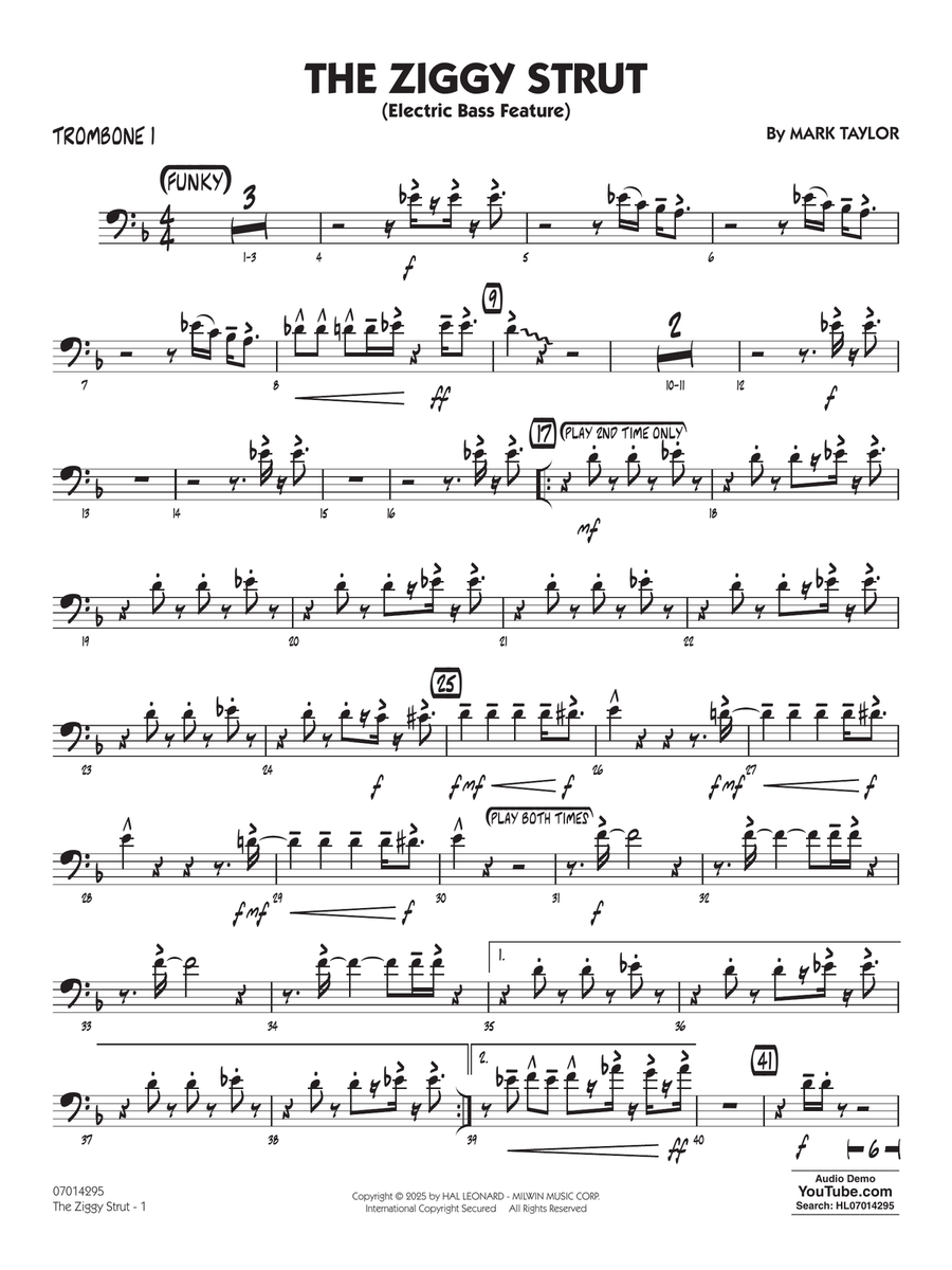 The Ziggy Strut - Trombone 1 Jazz Ensemble scores gallery preview page 1