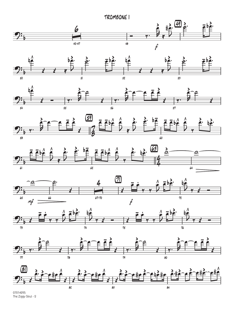 The Ziggy Strut - Trombone 1 Jazz Ensemble scores gallery preview page 2