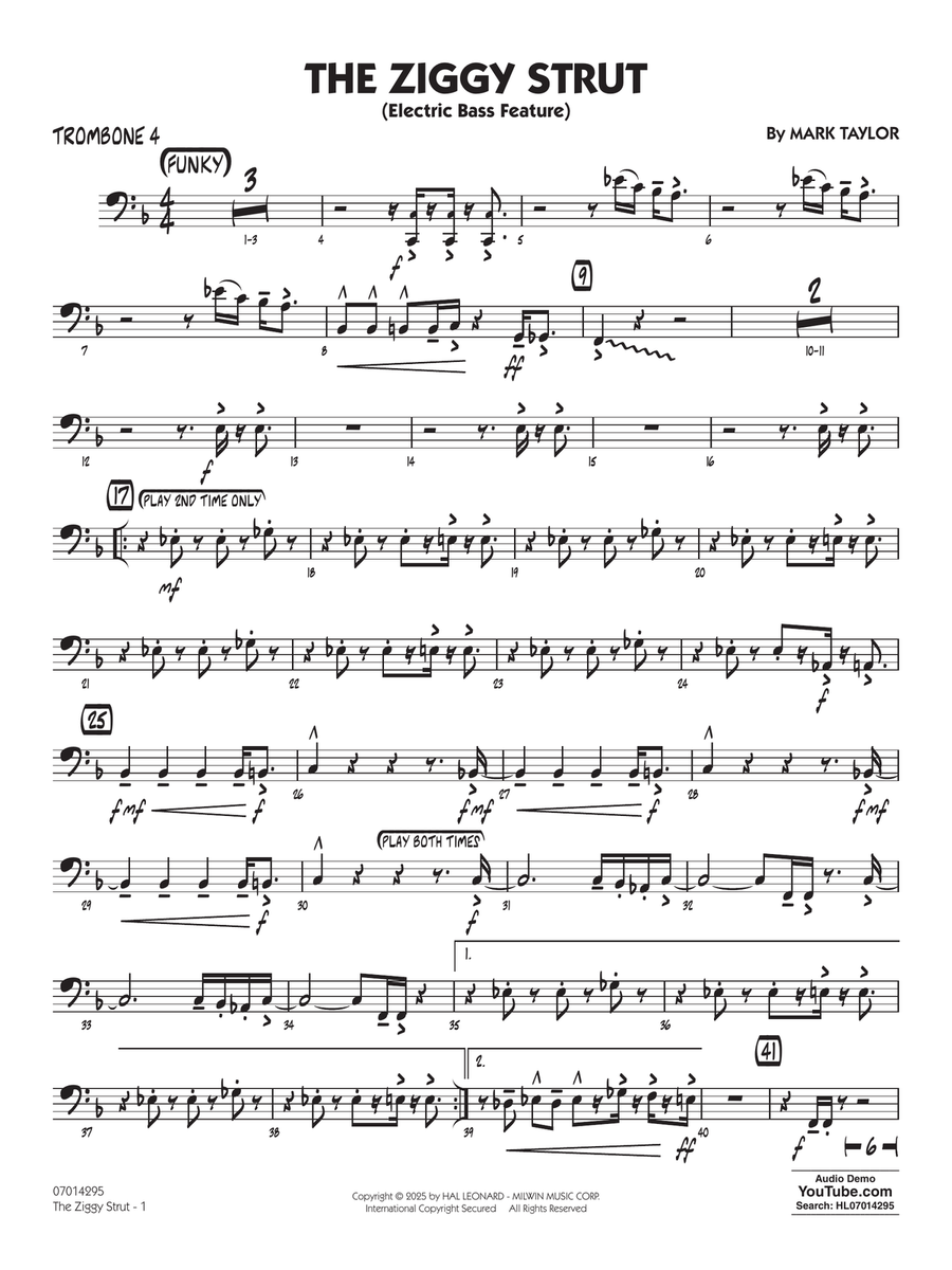 The Ziggy Strut - Trombone 4 Jazz Ensemble scores gallery preview page 1
