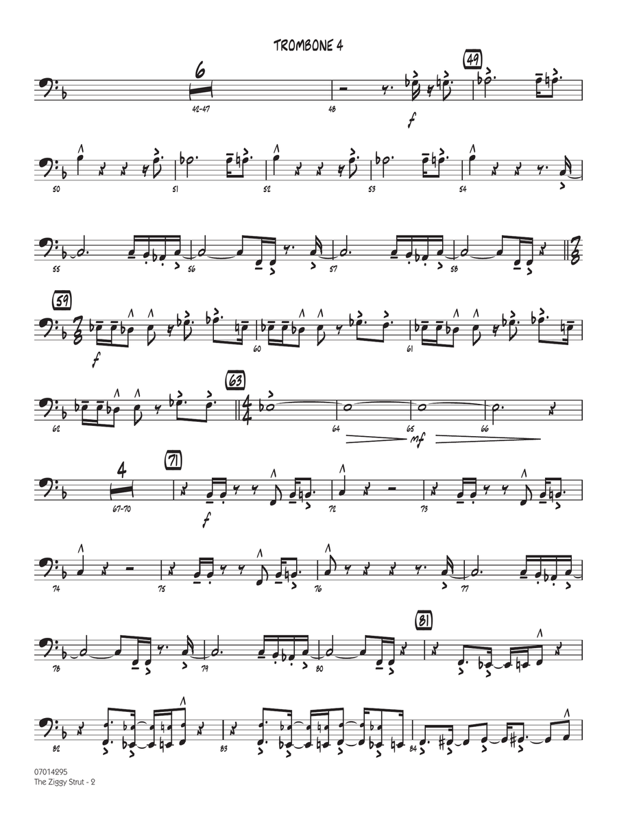 The Ziggy Strut - Trombone 4 Jazz Ensemble scores gallery preview page 2