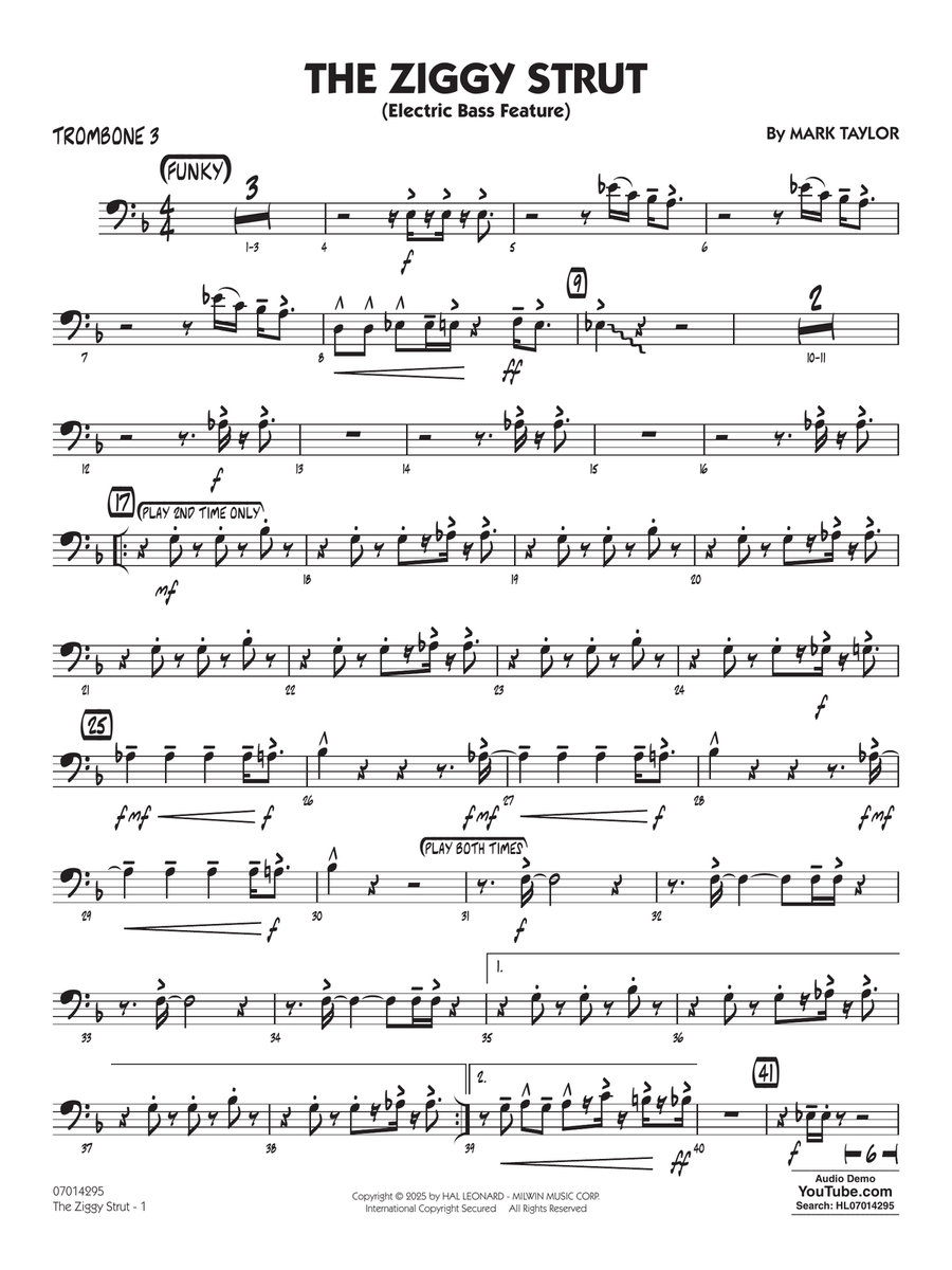 The Ziggy Strut - Trombone 3 Jazz Ensemble scores gallery preview page 1