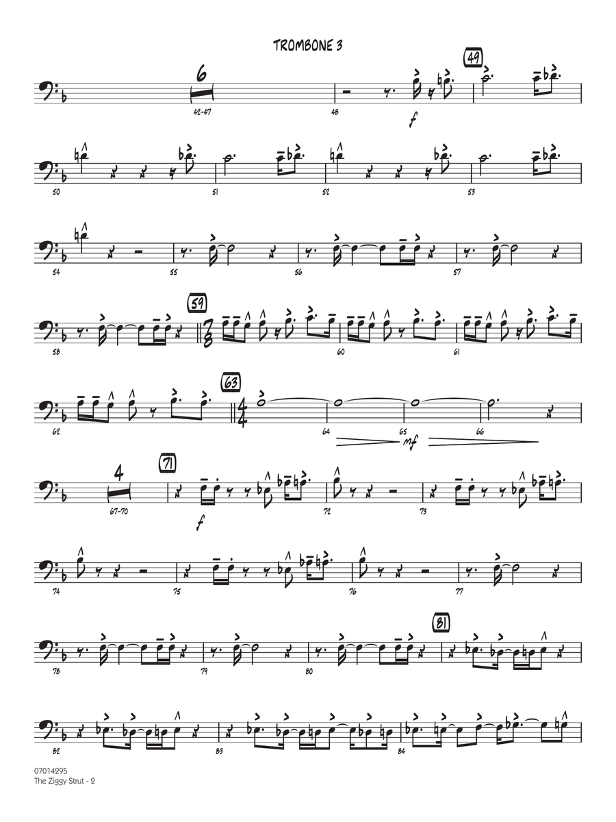 The Ziggy Strut - Trombone 3 Jazz Ensemble scores gallery preview page 2