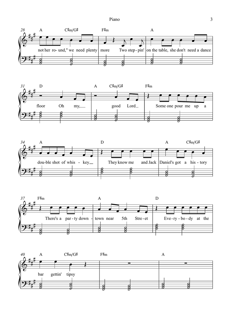 A Bar Song (Tipsy) Piano, Vocal scores gallery preview page 3