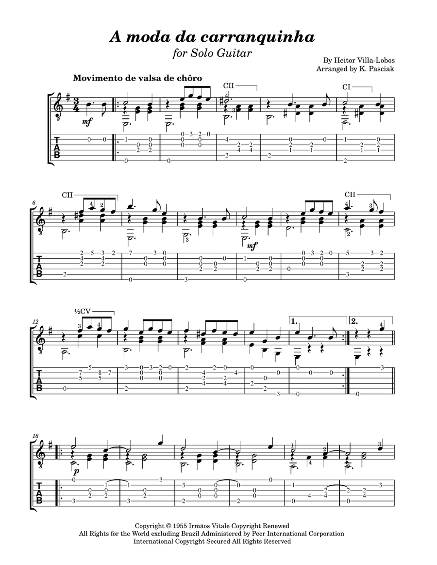 A Moda Da Carranquinha (The Carranquinha Mode) Acoustic Guitar scores gallery preview page 3