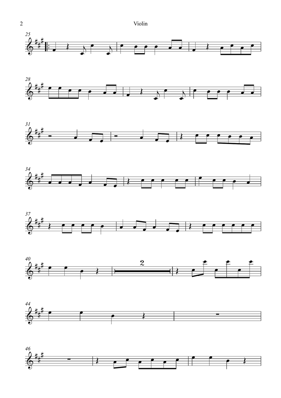 A Bar Song (Tipsy) Violin Solo scores gallery preview page 2