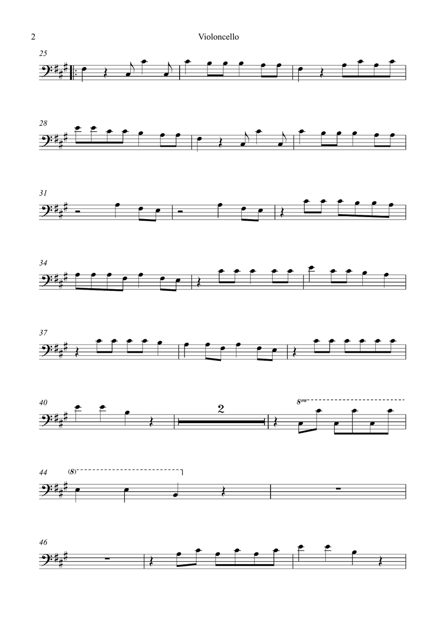 A Bar Song (Tipsy) Cello Solo scores gallery preview page 2
