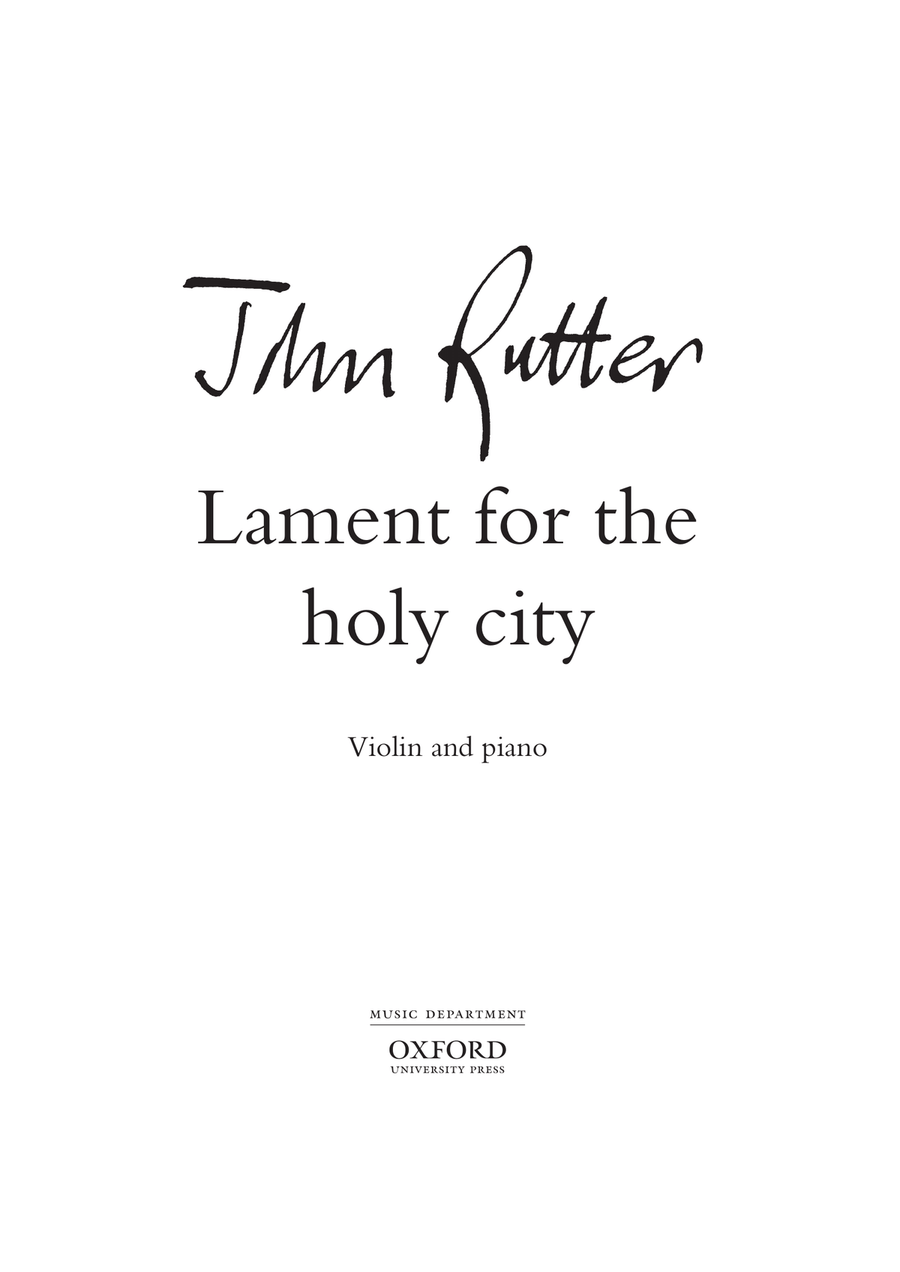 Lament for the holy city Lament for the holy city Violin Solo scores gallery preview page 1