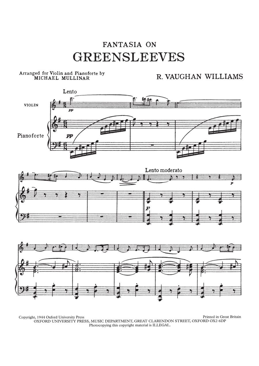 Fantasia on Greensleeves Fantasia on Greensleeves Violin Solo scores gallery preview page 4