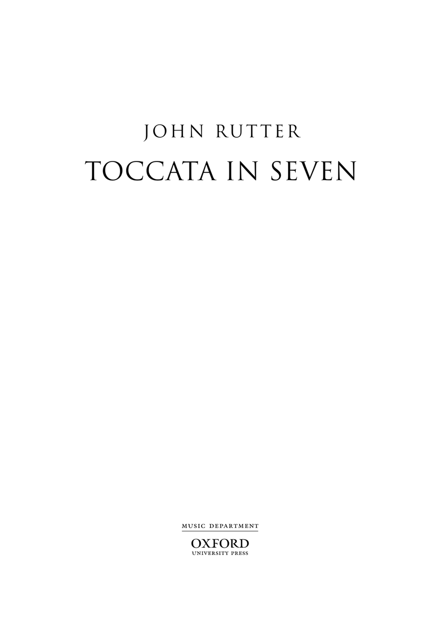 Toccata in Seven Toccata in Seven Organ scores gallery preview page 1