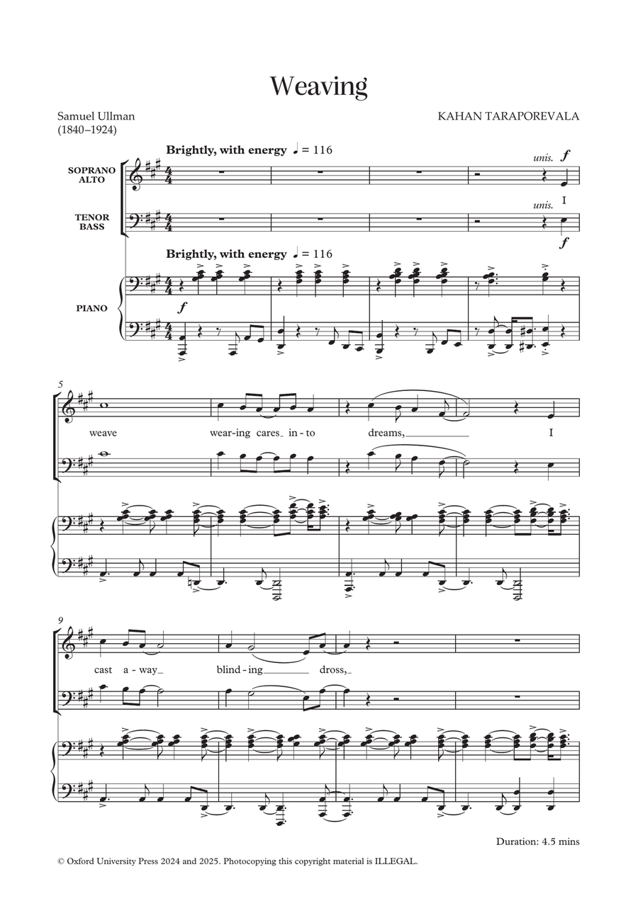 Weaving Weaving 4-Part scores gallery preview page 1