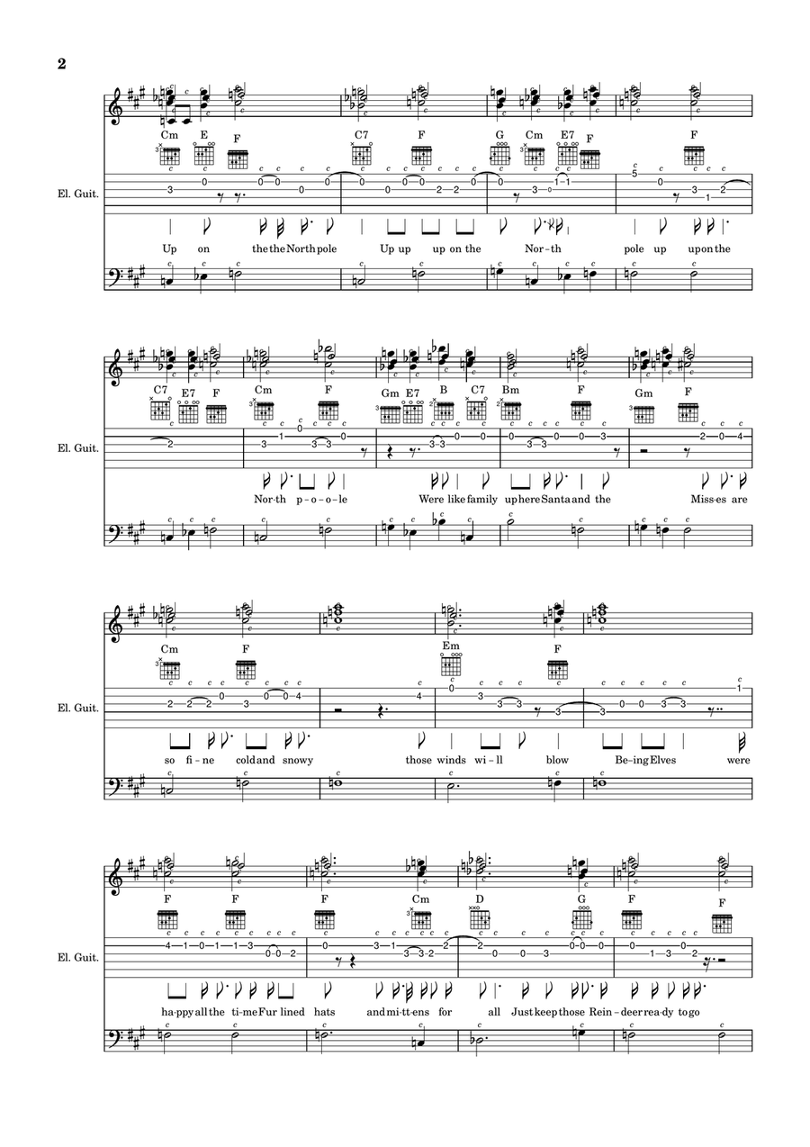 Up on the North Pole Up on the North Pole Guitar Tablature scores gallery preview page 2