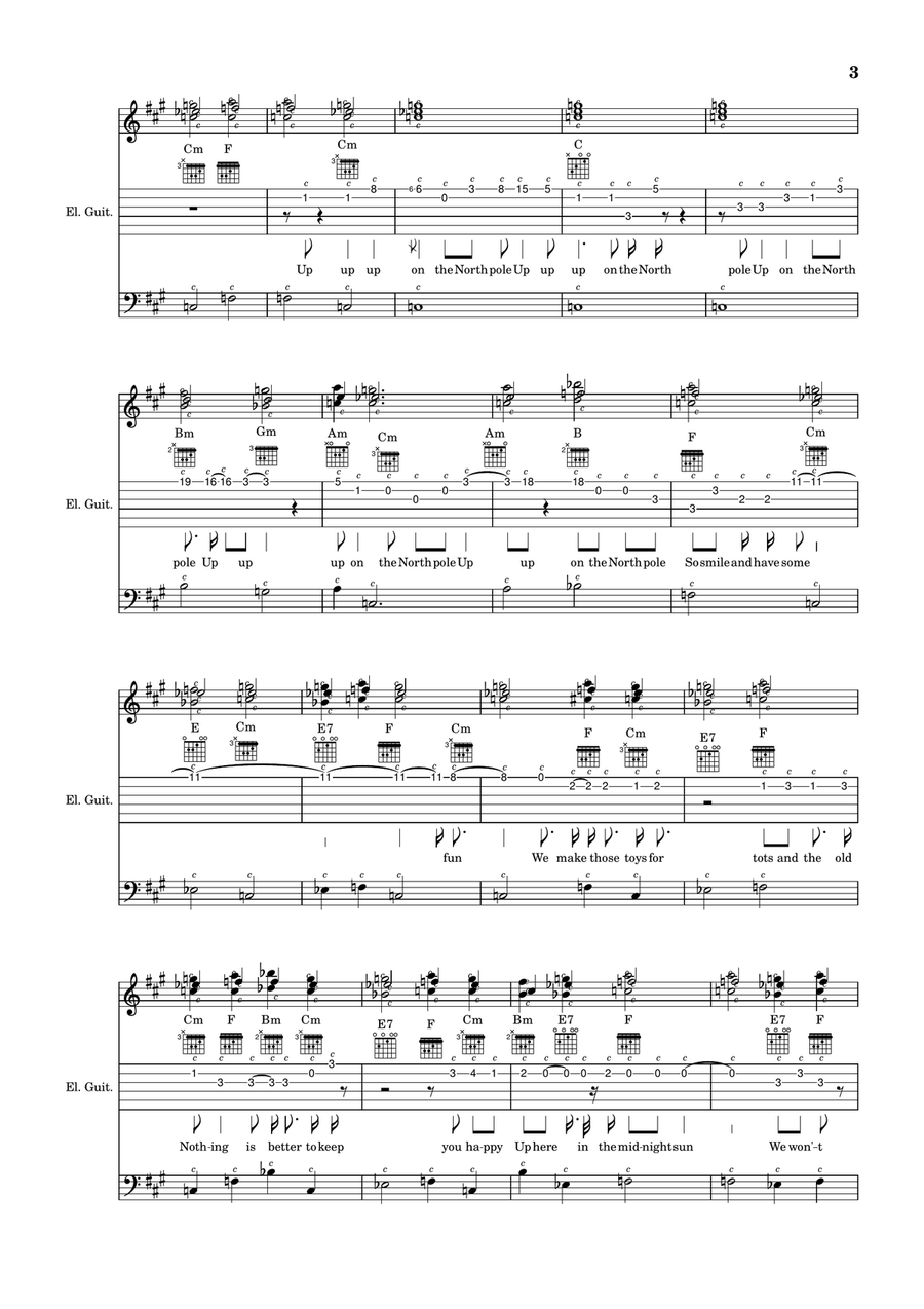 Up on the North Pole Up on the North Pole Guitar Tablature scores gallery preview page 3