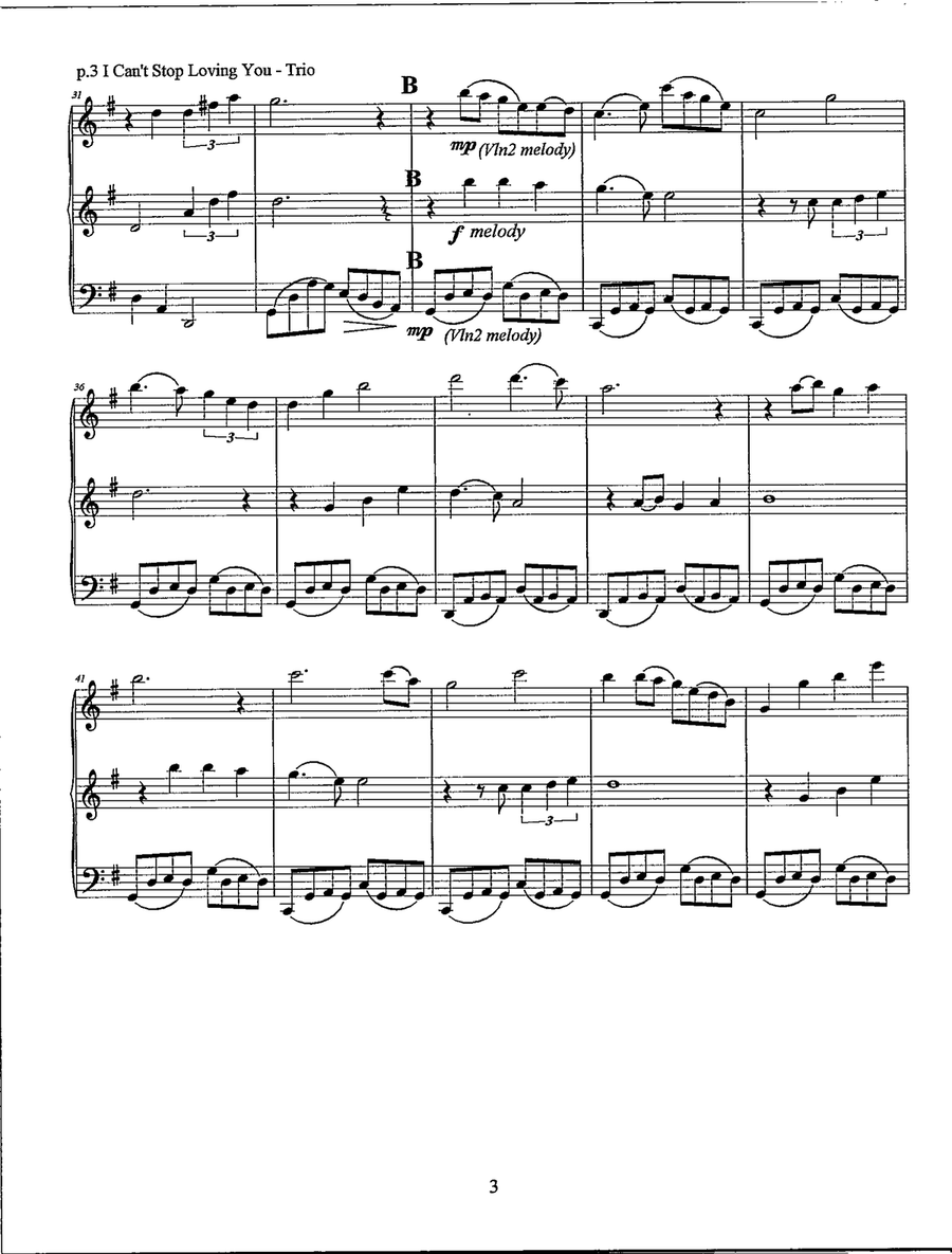 I Can't Stop Loving You I Can't Stop Loving You String Trio scores gallery preview page 4