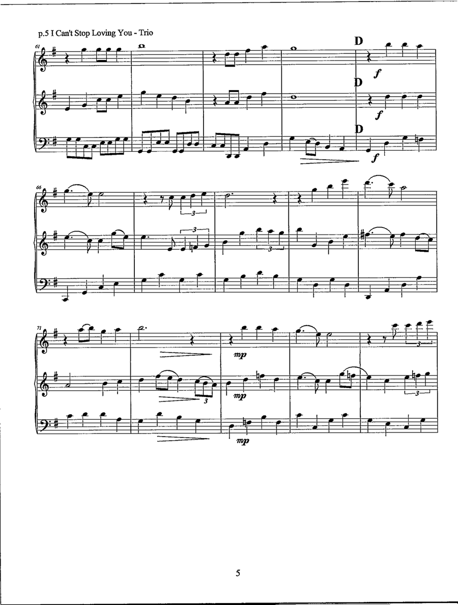 I Can't Stop Loving You I Can't Stop Loving You String Trio scores gallery preview page 6
