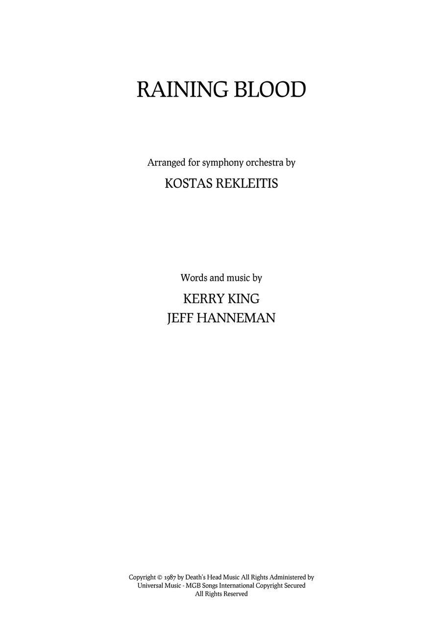 Raining Blood - Score Only Full Orchestra scores gallery preview page 1