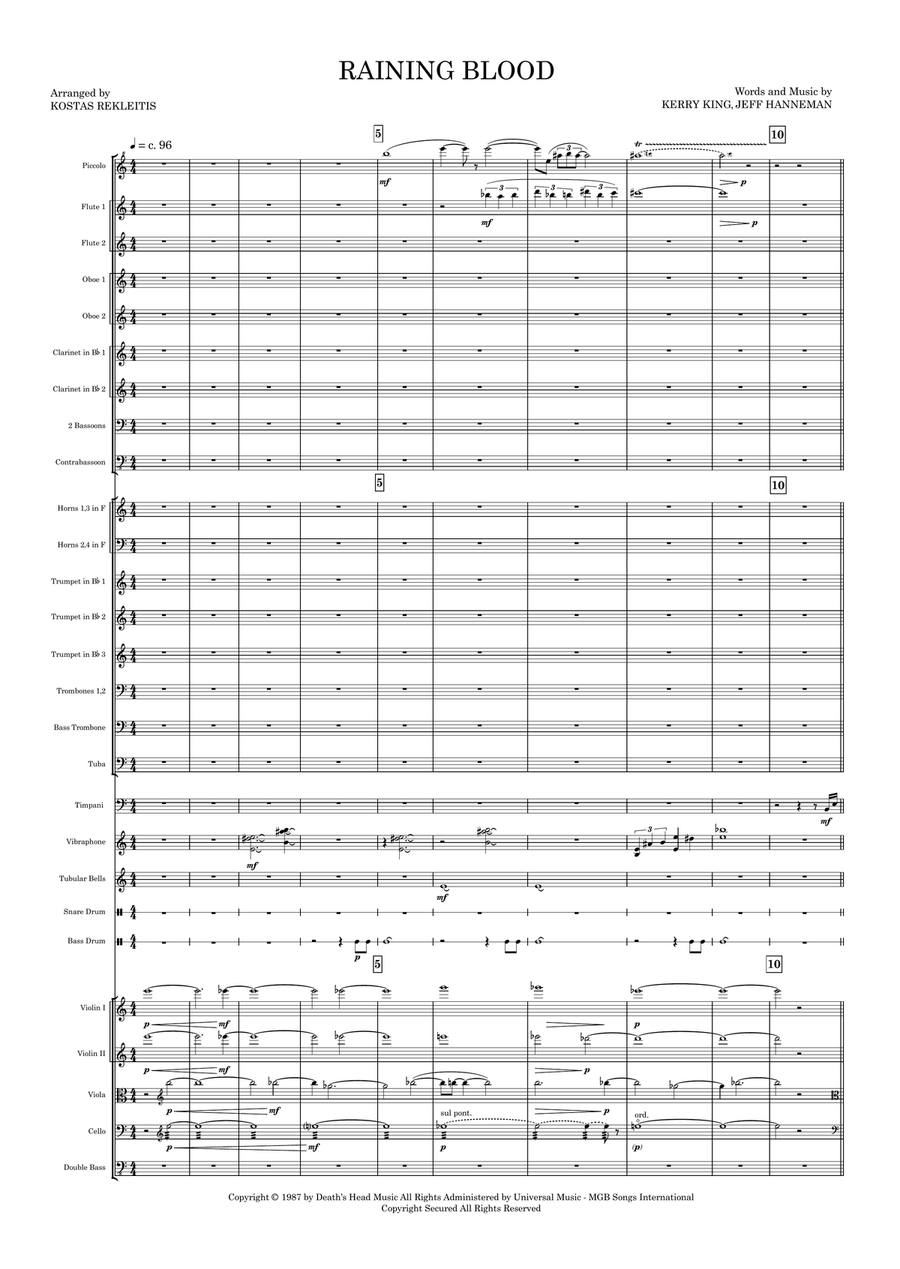 Raining Blood - Score Only Full Orchestra scores gallery preview page 4