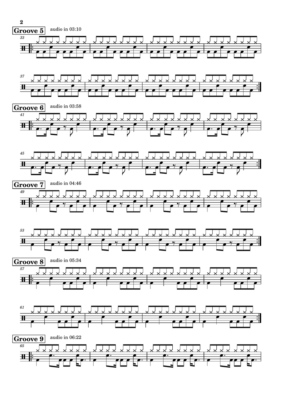 10 rock grooves 10 rock grooves Drum Set scores gallery preview page 2