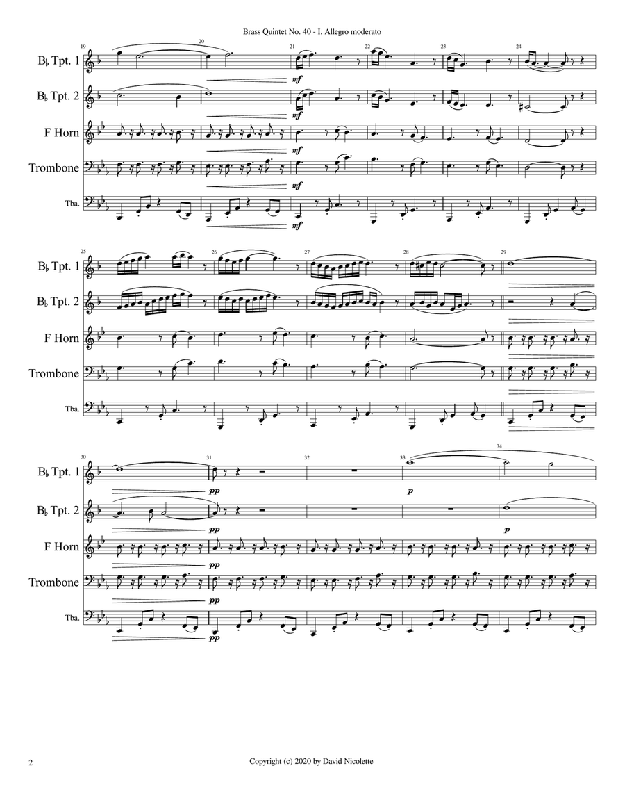 Brass Quintet No. 40 Brass Quintet scores gallery preview page 2