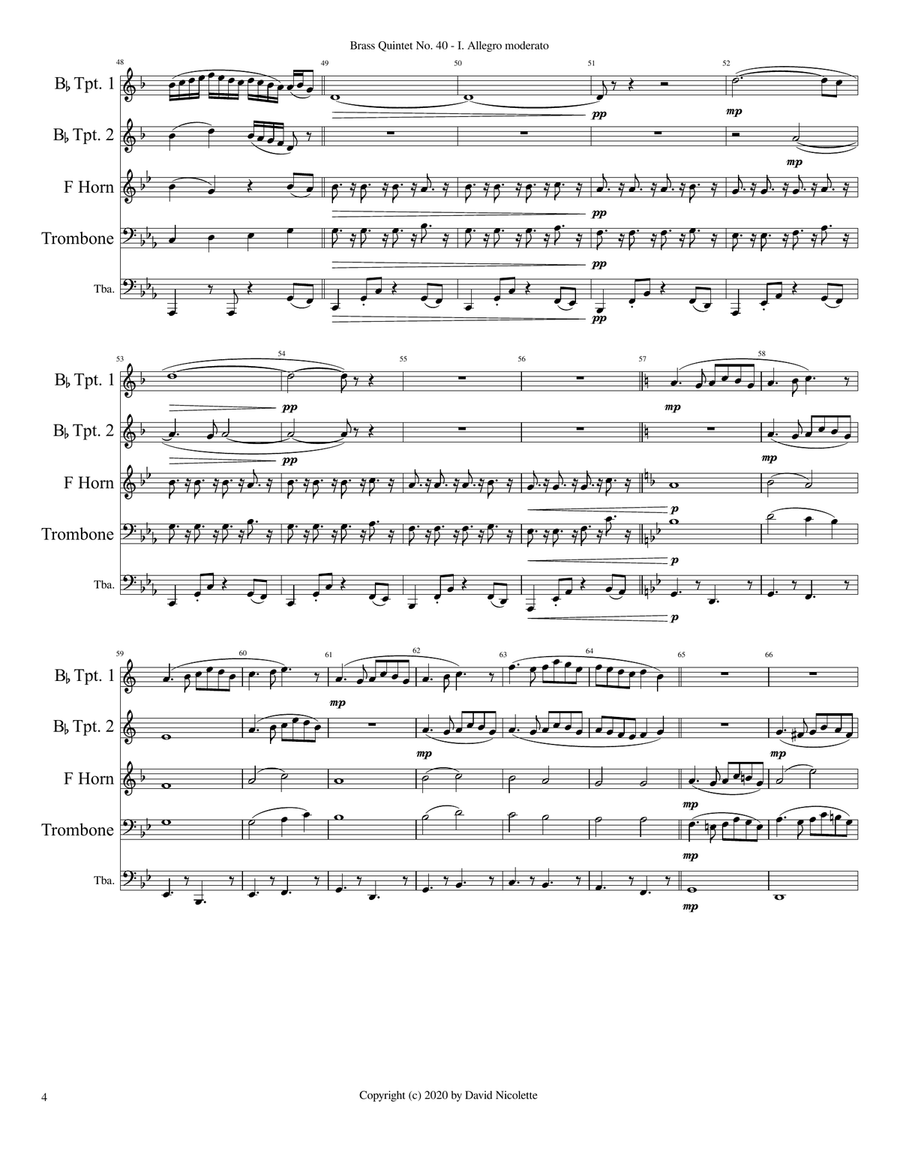 Brass Quintet No. 40 Brass Quintet scores gallery preview page 4