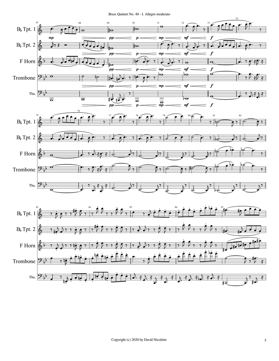 Brass Quintet No. 40 Brass Quintet scores gallery preview page 5