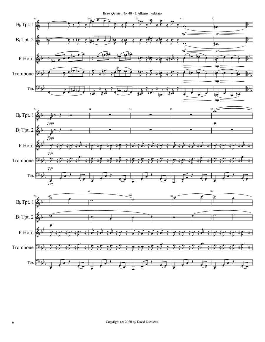 Brass Quintet No. 40 Brass Quintet scores gallery preview page 6