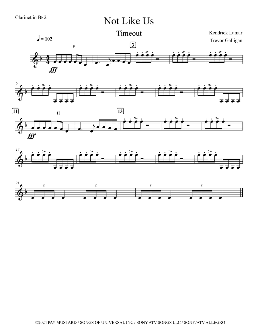 Not Like Us Not Like Us Marching Band scores gallery preview page 5