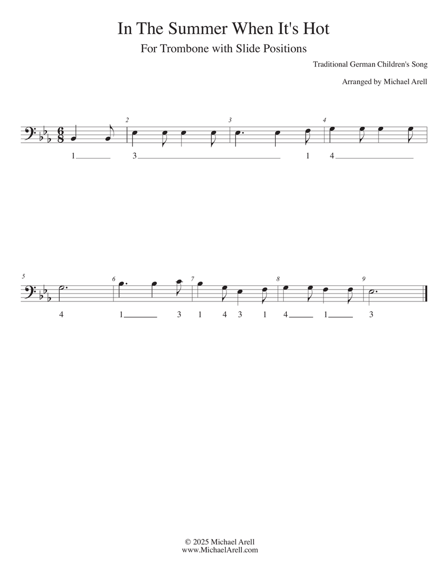 In The Summer When It's Hot for Trombone Bass Trombone scores gallery preview page 2
