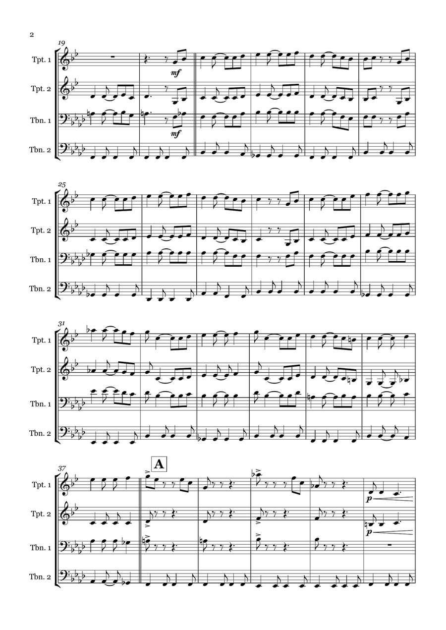 He's A Pirate He's A Pirate Brass Quartet scores gallery preview page 2