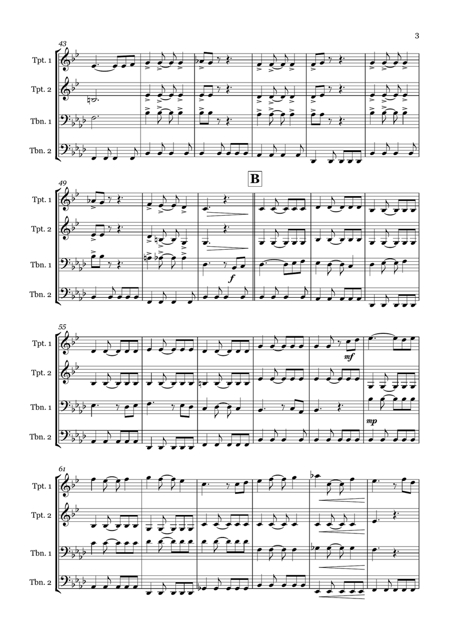 He's A Pirate He's A Pirate Brass Quartet scores gallery preview page 3