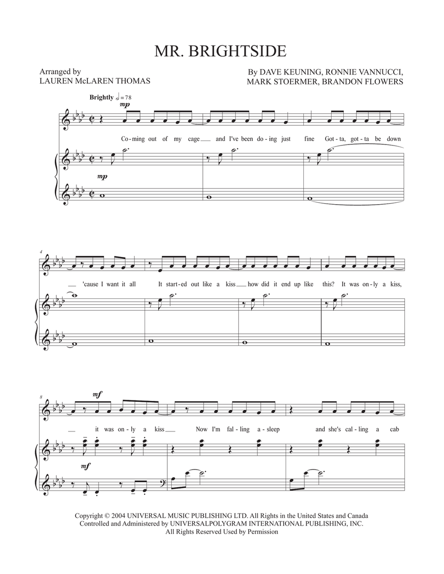 Mr. Brightside Mr. Brightside Piano, Vocal scores gallery preview page 1