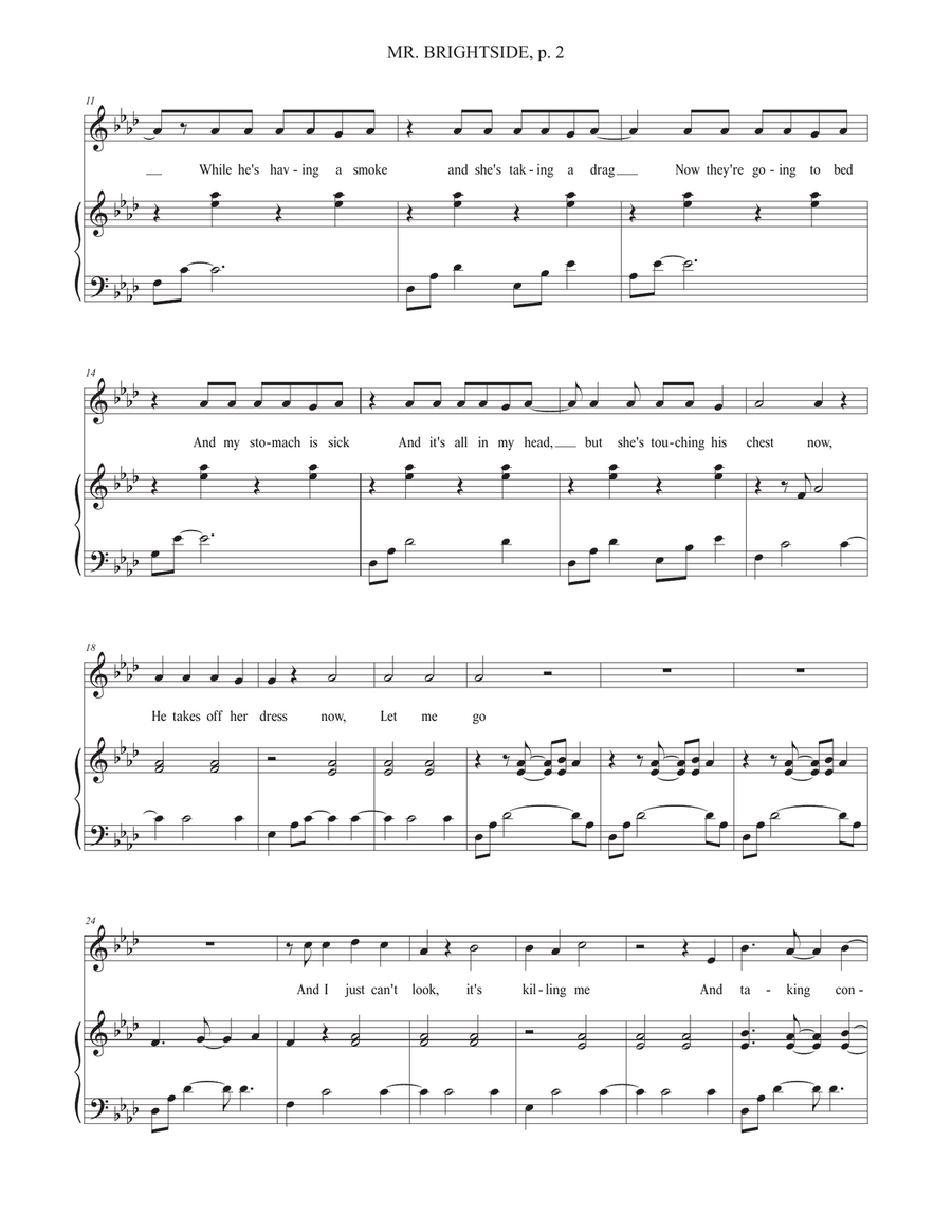 Mr. Brightside Mr. Brightside Piano, Vocal scores gallery preview page 2