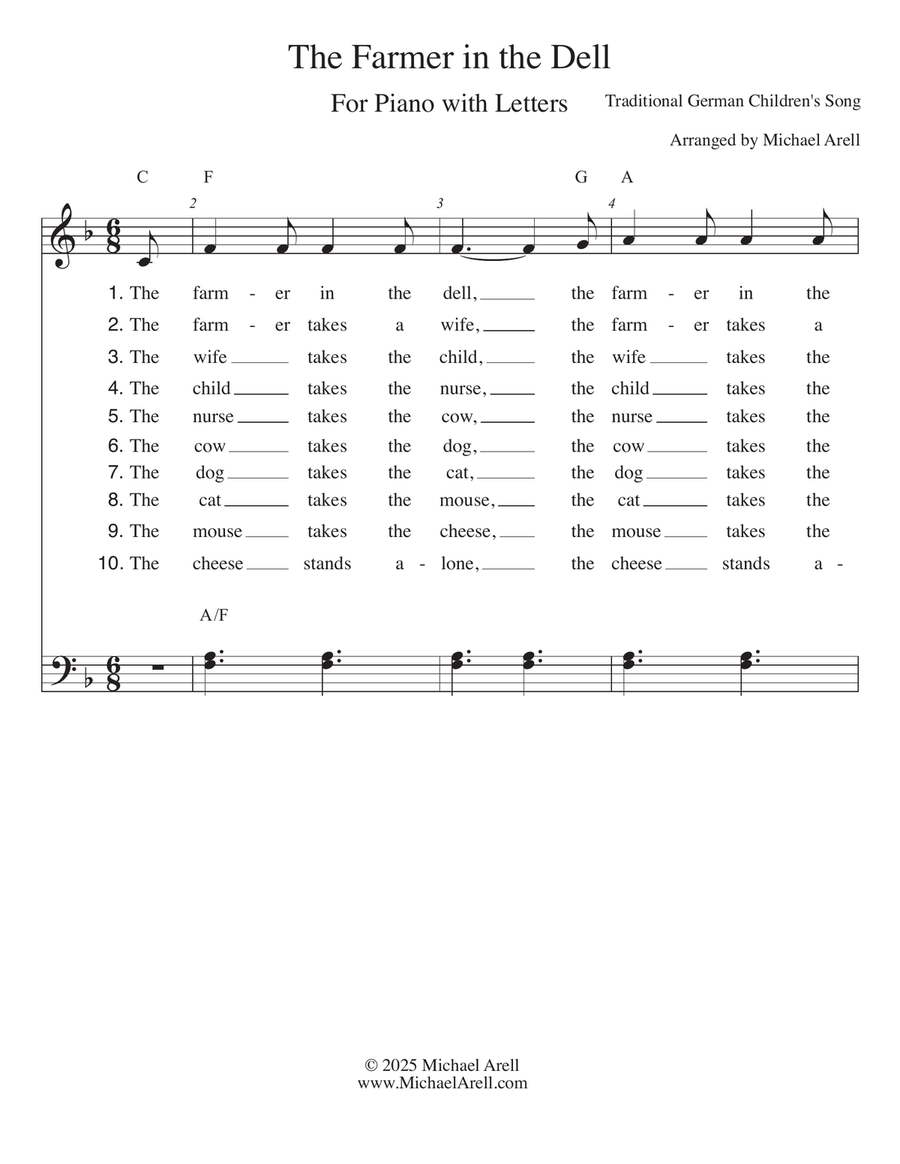 The Farmer in the Dell for Piano Piano Method scores gallery preview page 1