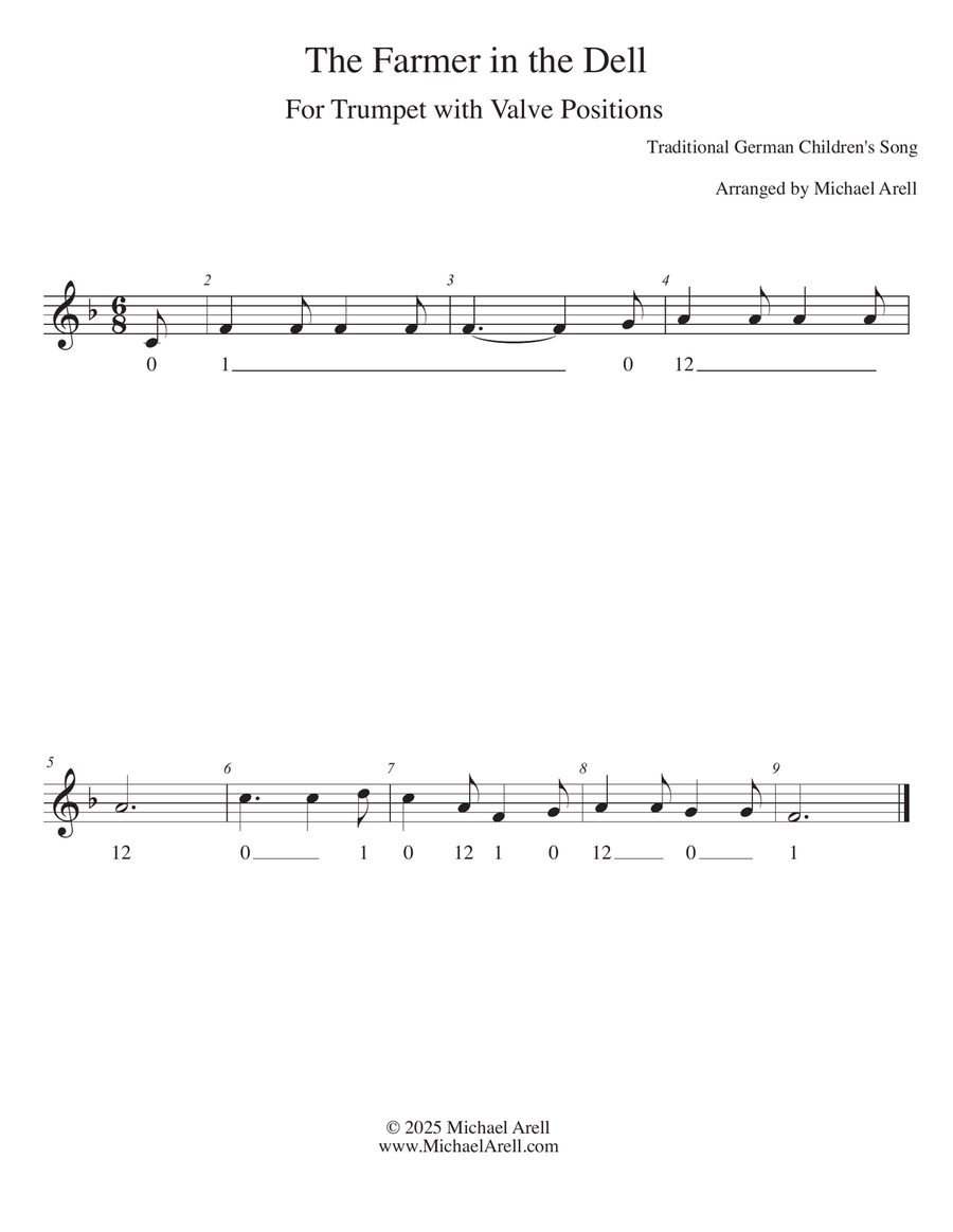 The Farmer in the Dell for Trumpet C Trumpet scores gallery preview page 2