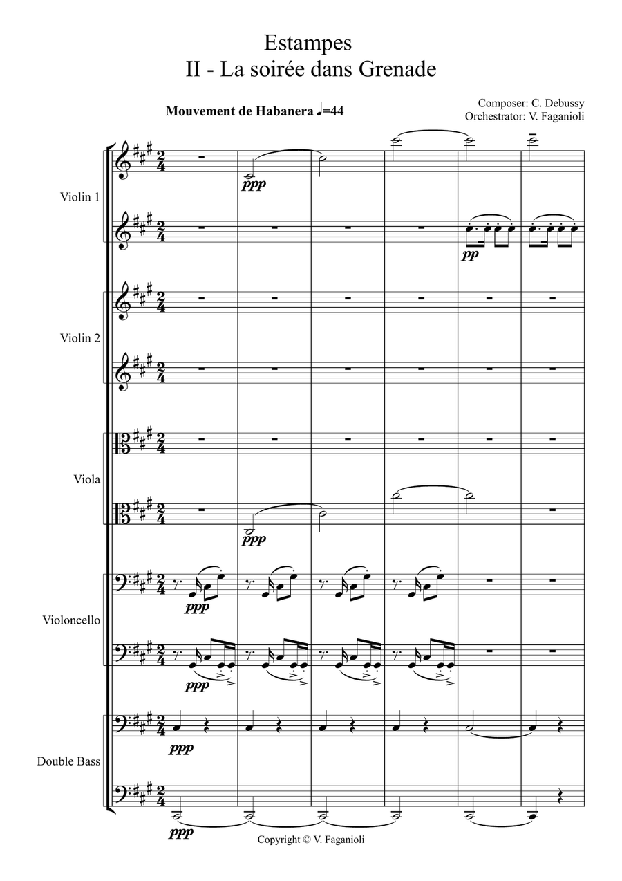 Estampes II - La soirée dans Grenade String Orchestra scores gallery preview page 2