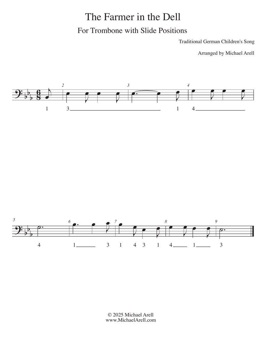 The Farmer in the Dell for Trombone Bass Trombone scores gallery preview page 2