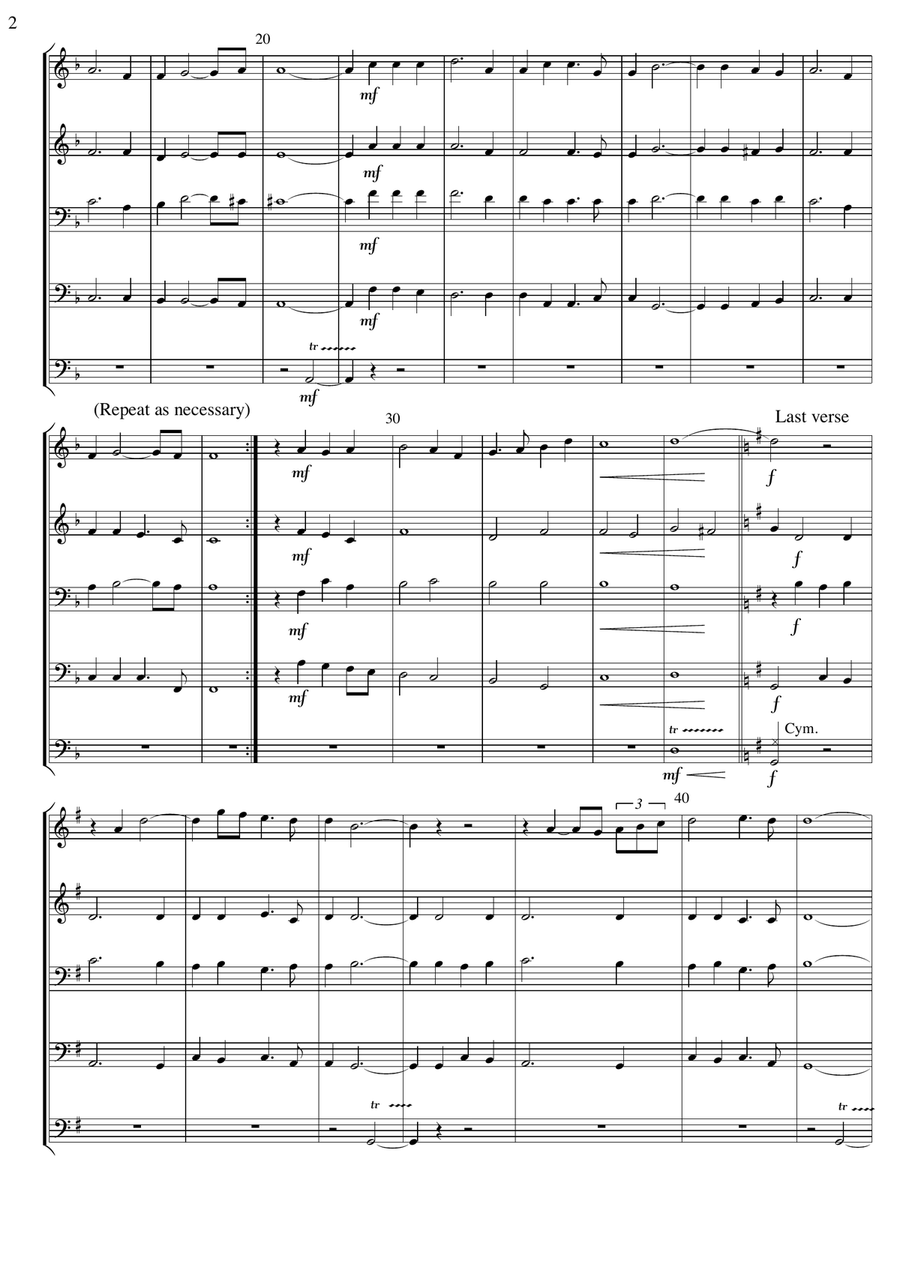 Finlandia - main theme (hymn tune for Be Still my Soul) arranged for String Quartet/Orchestra String Quartet scores gallery preview page 3