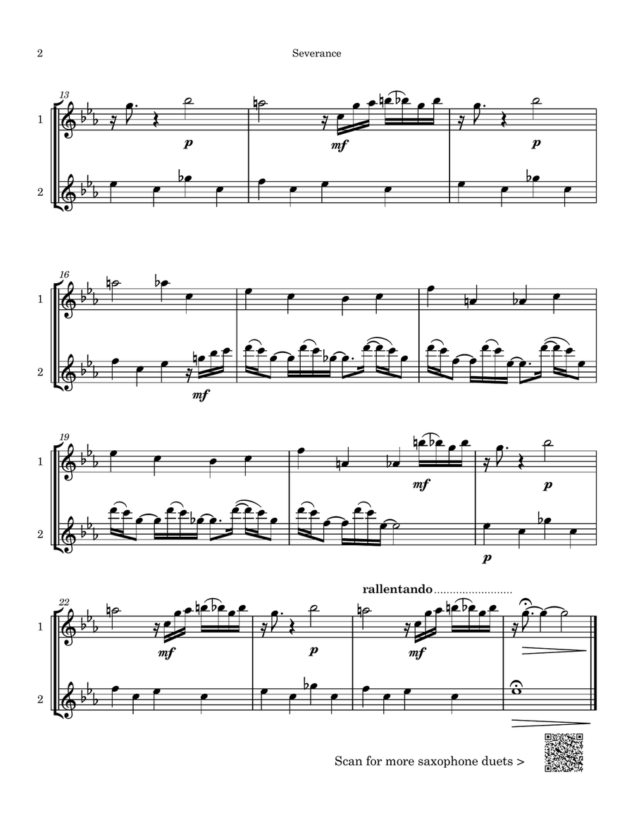 Severance - Main Title Theme Tenor Saxophone scores gallery preview page 2