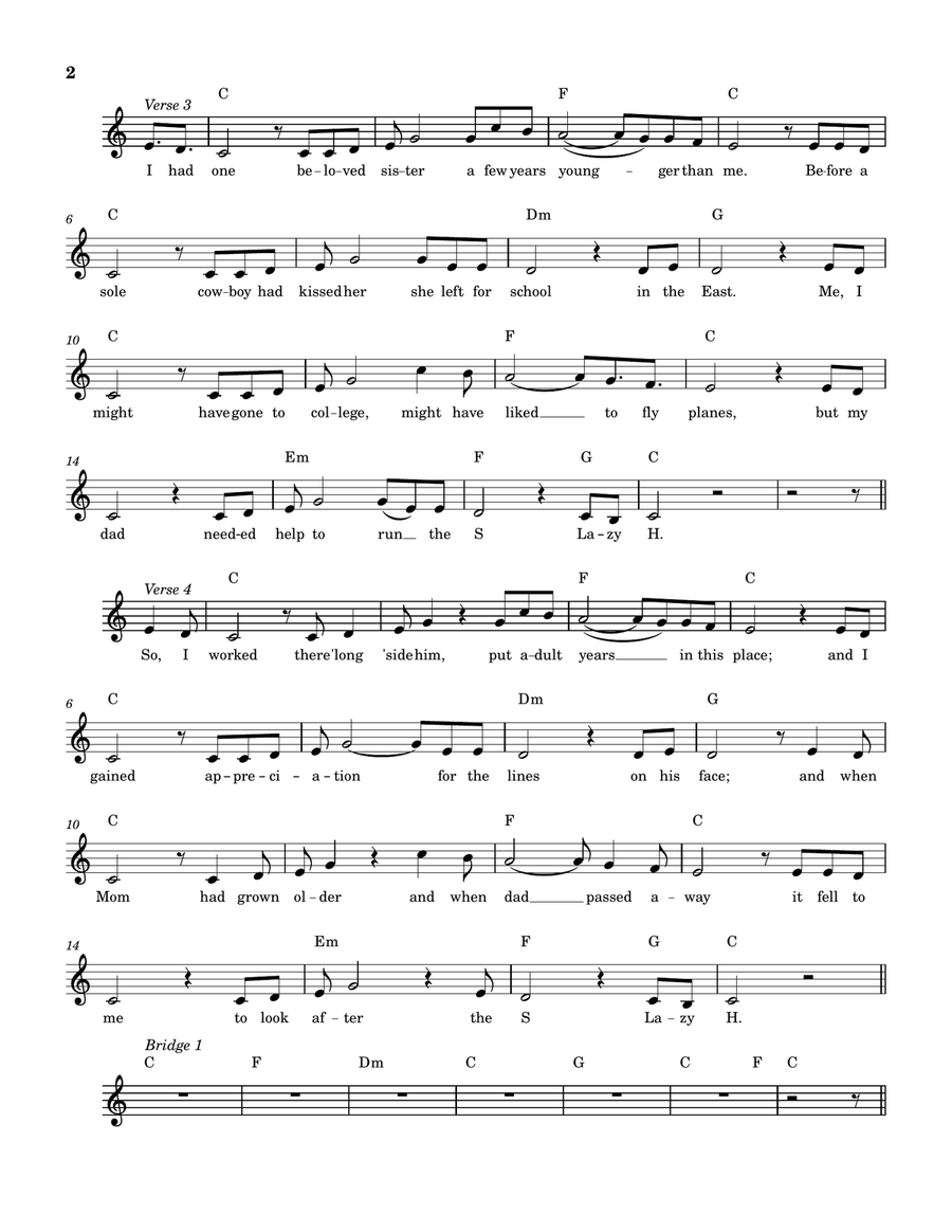 S Lazy H S Lazy H Piano scores gallery preview page 2