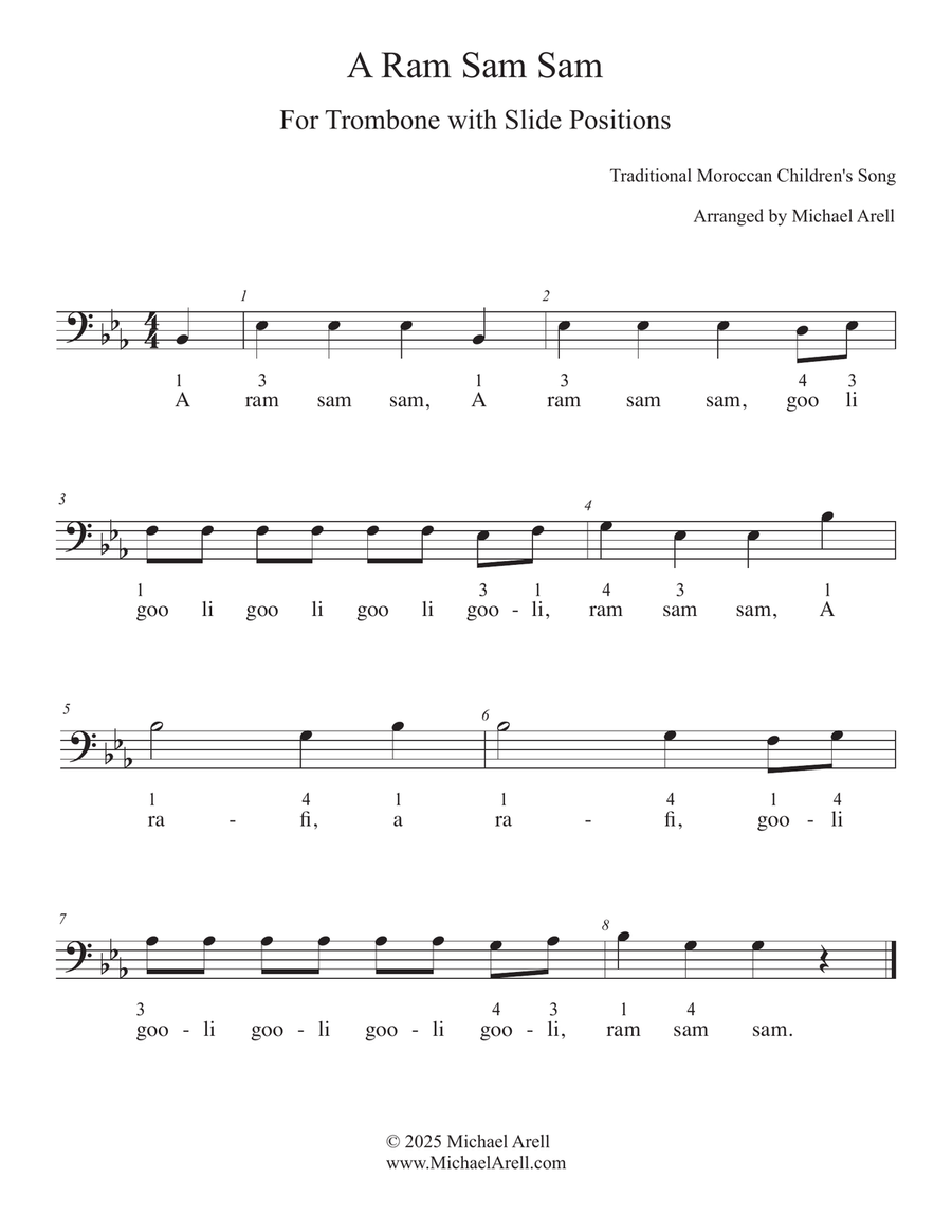 A Ram Sam Sam for Trombone 3-Part scores gallery preview page 2