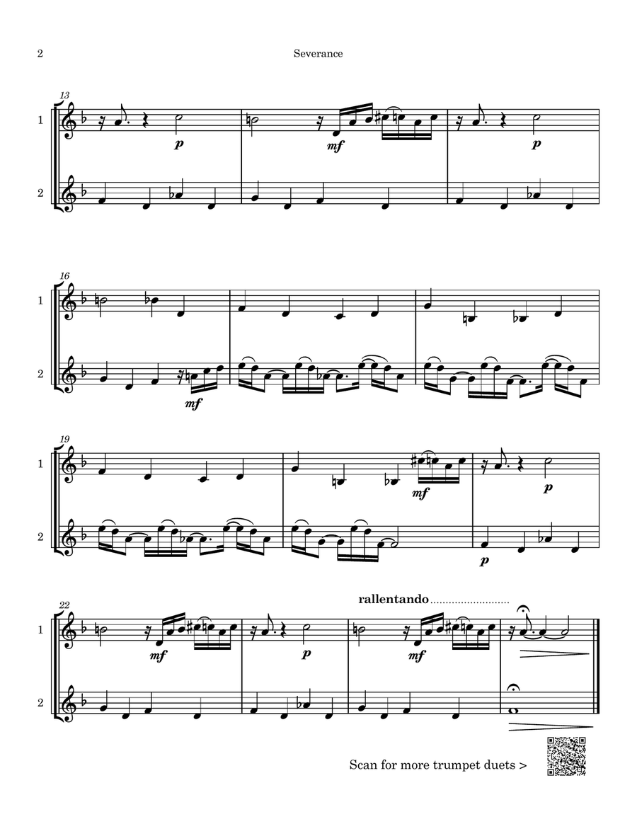 Severance - Main Title Theme Trumpet Duet scores gallery preview page 2