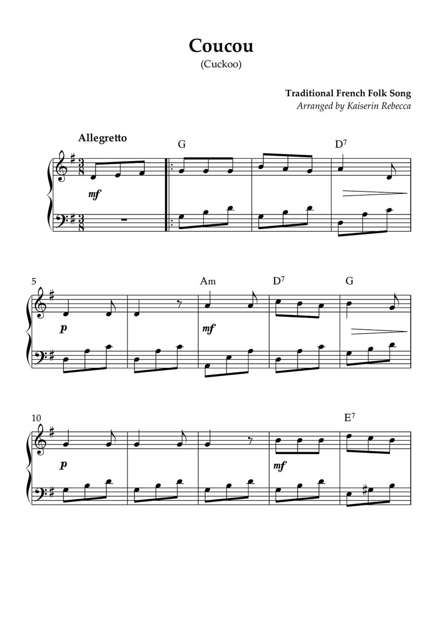 Coucou Coucou Piano Method scores gallery preview page 1