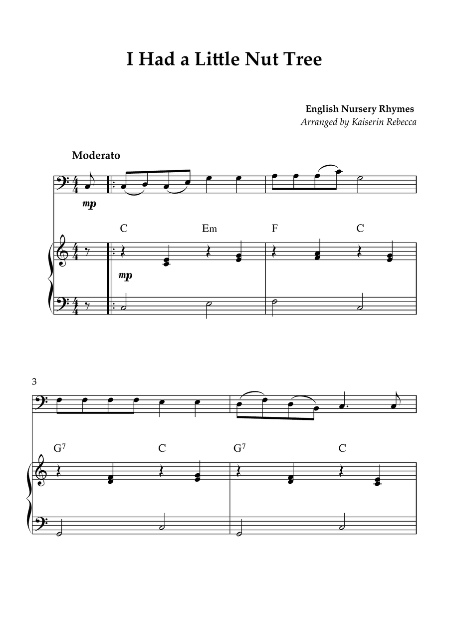I Had a Little Nut Tree I Had a Little Nut Tree Bassoon scores gallery preview page 1