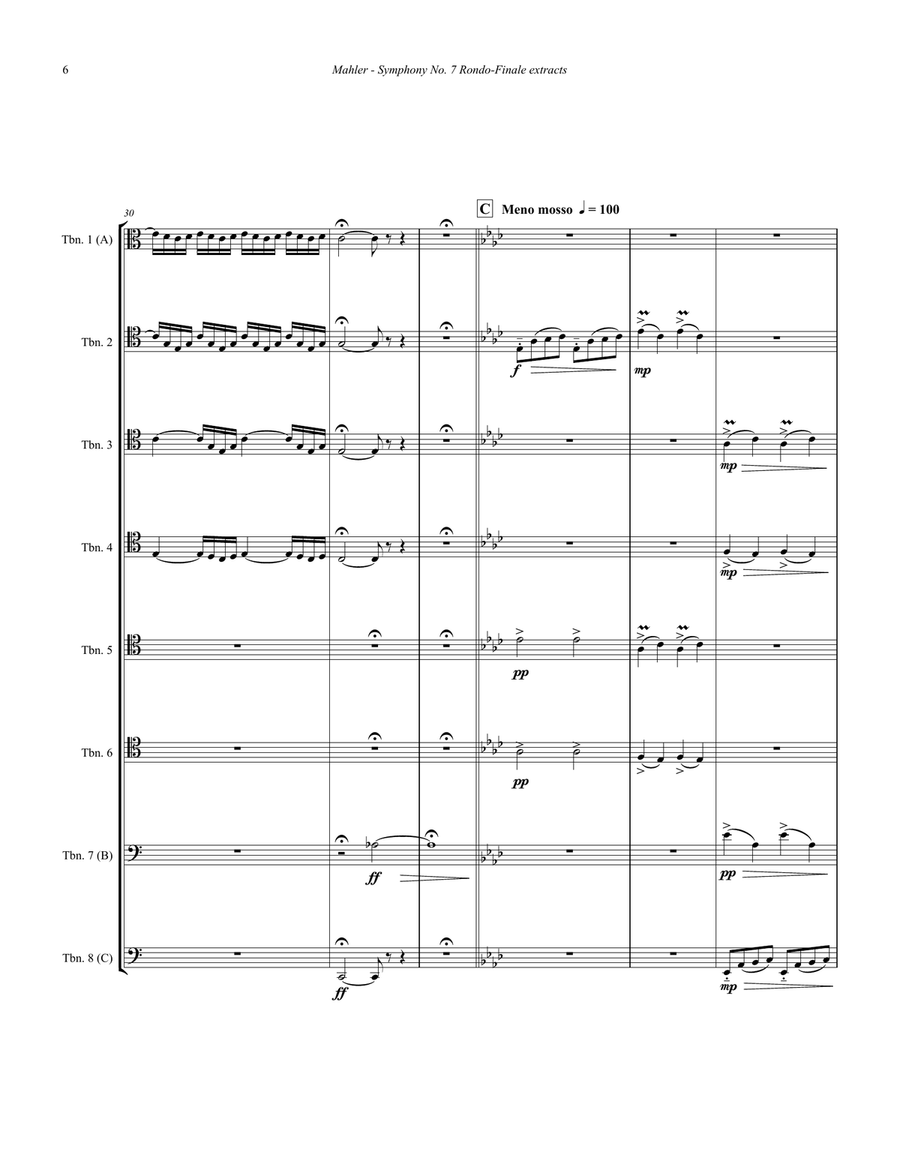 Symphony No. 7 Rondo-Finale extracts for 8-part Trombone Ensemble Trombone scores gallery preview page 6