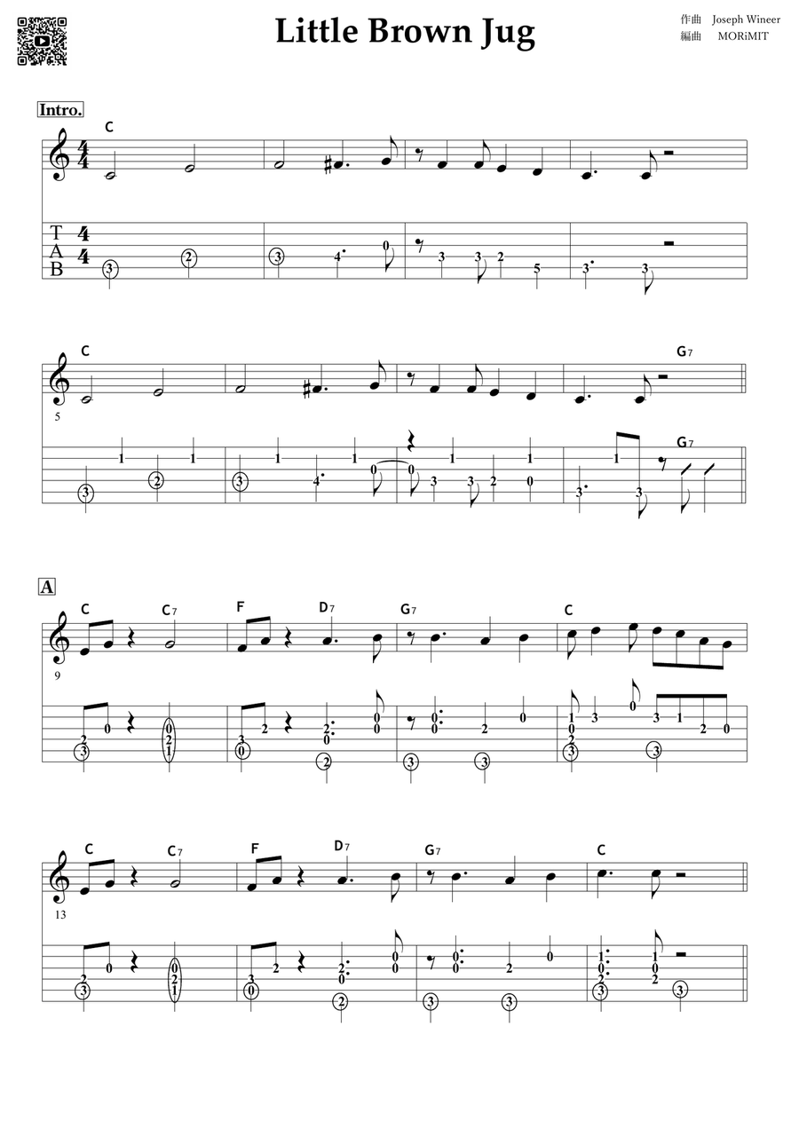 Little Brown Jug Little Brown Jug Guitar Solo scores gallery preview page 1