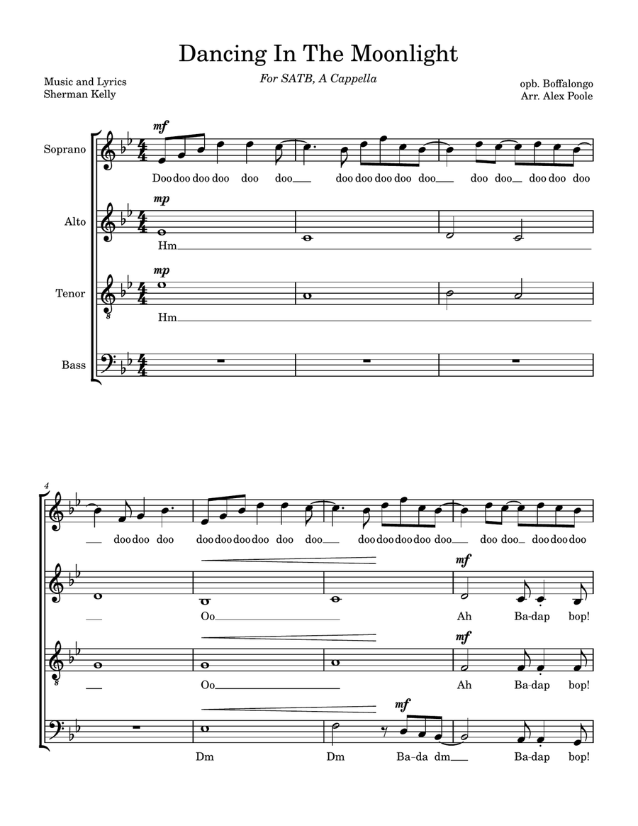 Dancing In The Moonlight Dancing In The Moonlight 4-Part scores gallery preview page 1