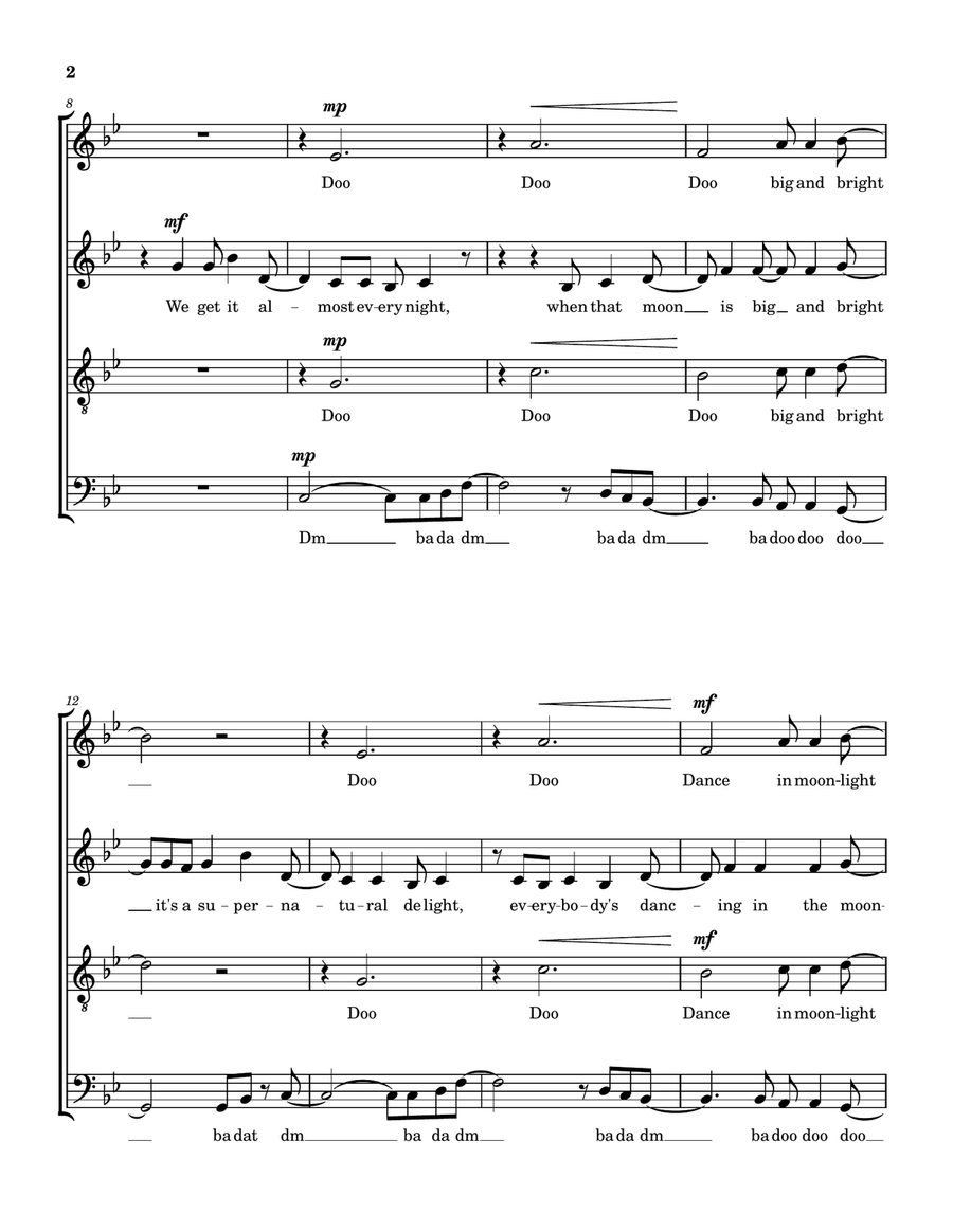 Dancing In The Moonlight Dancing In The Moonlight 4-Part scores gallery preview page 2