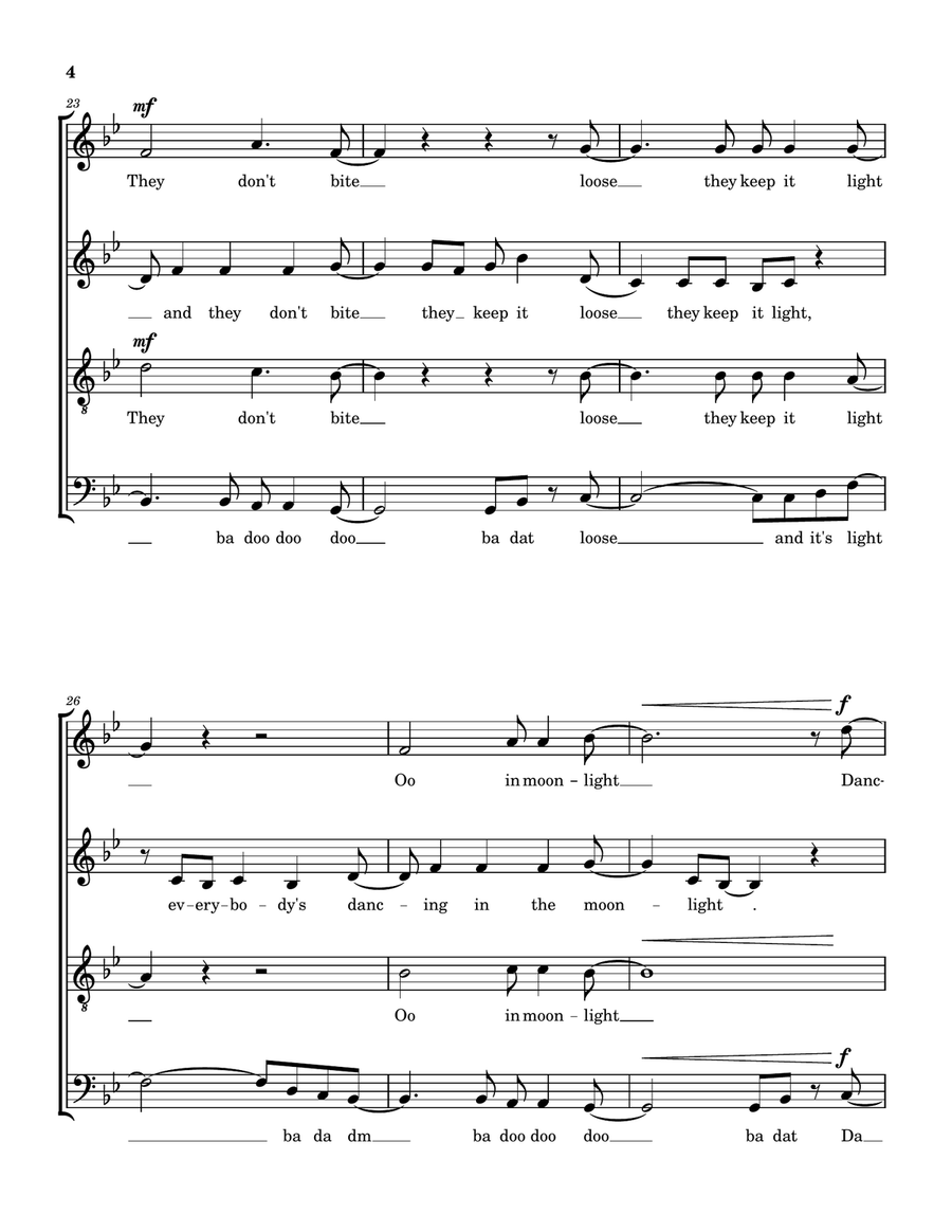 Dancing In The Moonlight Dancing In The Moonlight 4-Part scores gallery preview page 4